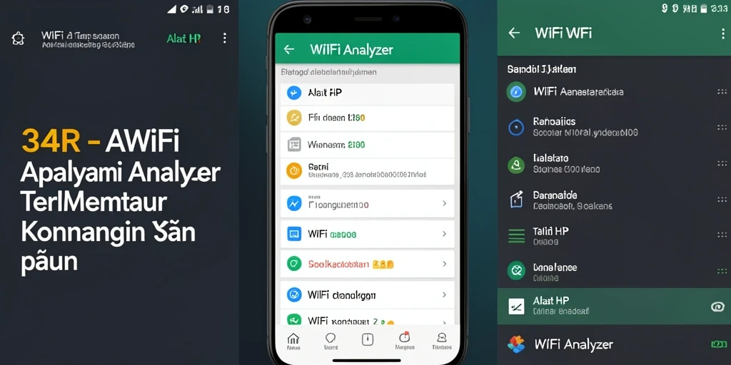 Tampilan antarmuka 34R yang menampilkan analisis jaringan WiFi secara real-time.
