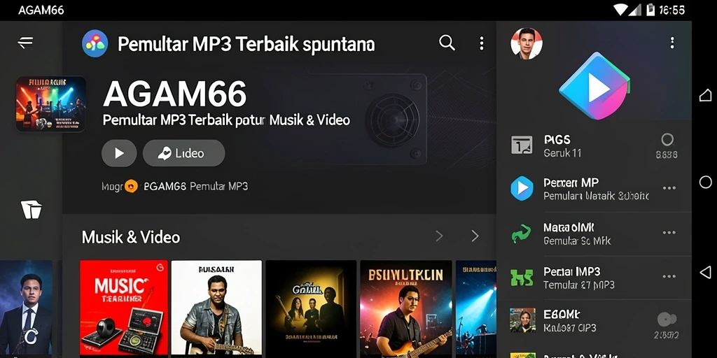 Antarmuka AGAM66 yang menarik sebagai Pemutar MP3.