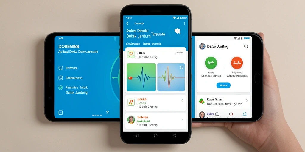 Tampilan utama DOREMI88 memperlihatkan pemantauan detak jantung secara real-time.