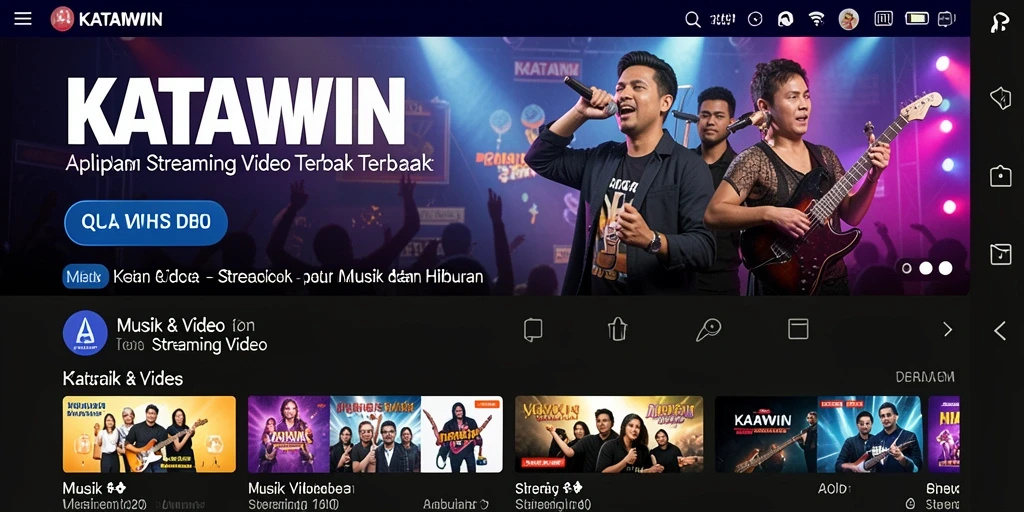 Screenshot antarmuka KATAWIN menampilkan berbagai pilihan video streaming.