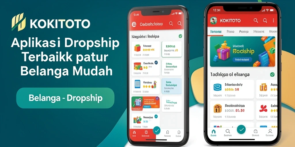 Antarmuka aplikasi KOKITOTO dengan fitur Dropship yang praktis.