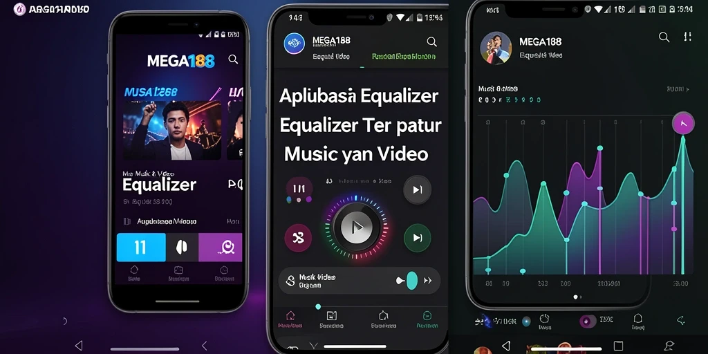Antarmuka MEGA188 dengan berbagai pengaturan Equalizer yang menarik.