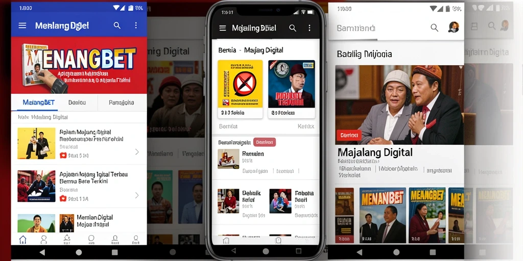 Tampilan antarmuka utama aplikasi Majalah Digital MENANGBET.