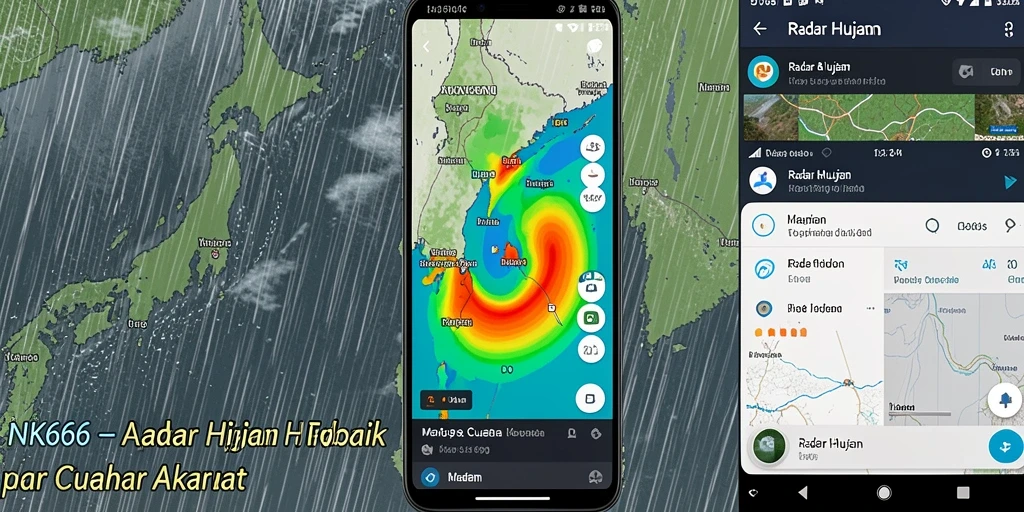 Antarmuka NK666 menunjukkan radar hujan dengan jelas dan informatif.