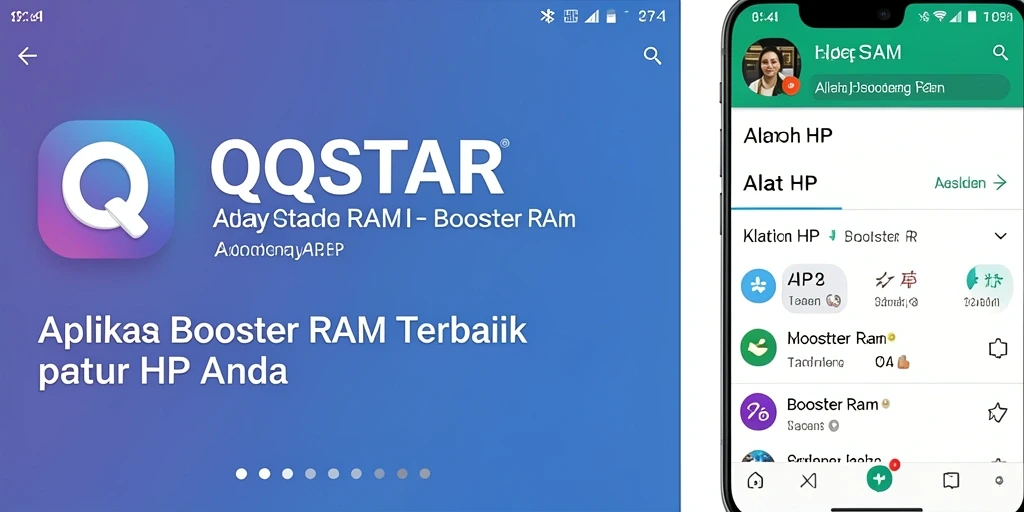 Tampilan antarmuka QQSTAR saat melakukan pembersihan RAM.