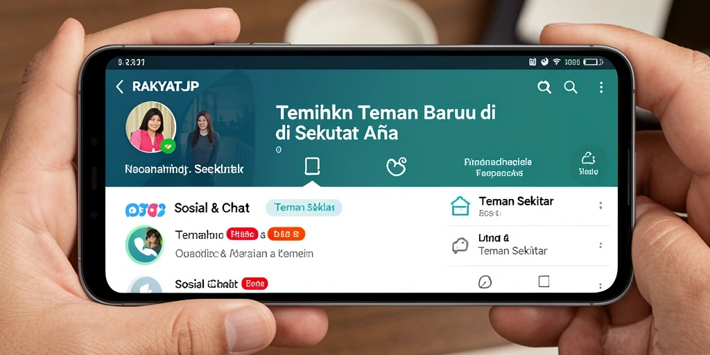 Antarmuka RAKYATJP menampilkan fitur pencarian teman secara intuitif.
