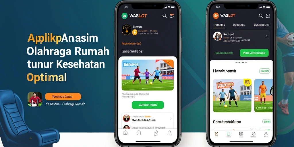 Screenshot utama aplikasi WASLOT menampilkan antarmuka latihan Olahraga Rumah.
