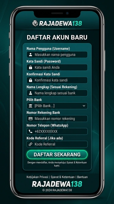 Daftar Akun Baru Rajadewa138 untuk Pengguna Android