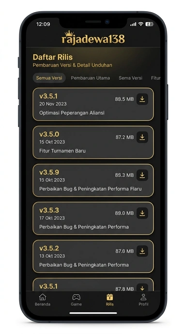 Riwayat Versi Aplikasi rajadewa138 untuk Pengguna Android